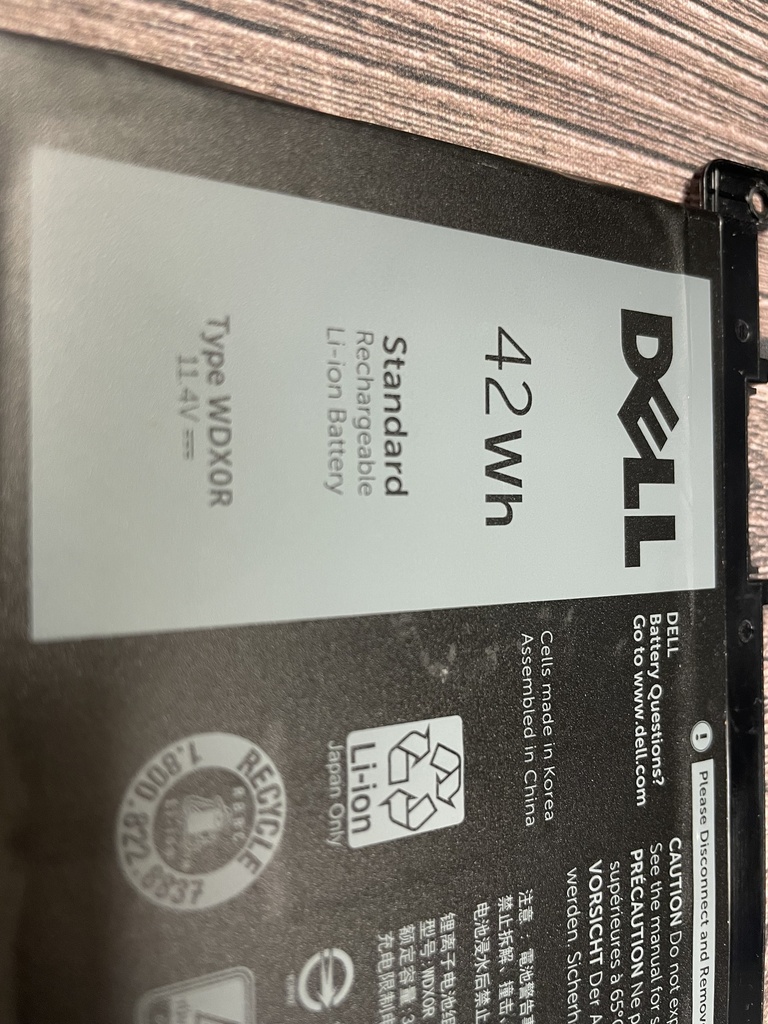 Bateria Dell 42Wh Li-on  Type WDX0R 11.4V Dell Inspiron 13 15 17 7000 5000 Series