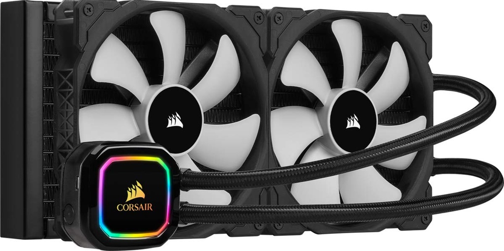 Corsair iCUE H115i RGB Pro XT, radiador de 280 mm, Ventiladores PWM duales de 140 mm, Control de Software, Enfriador de CPU líquido