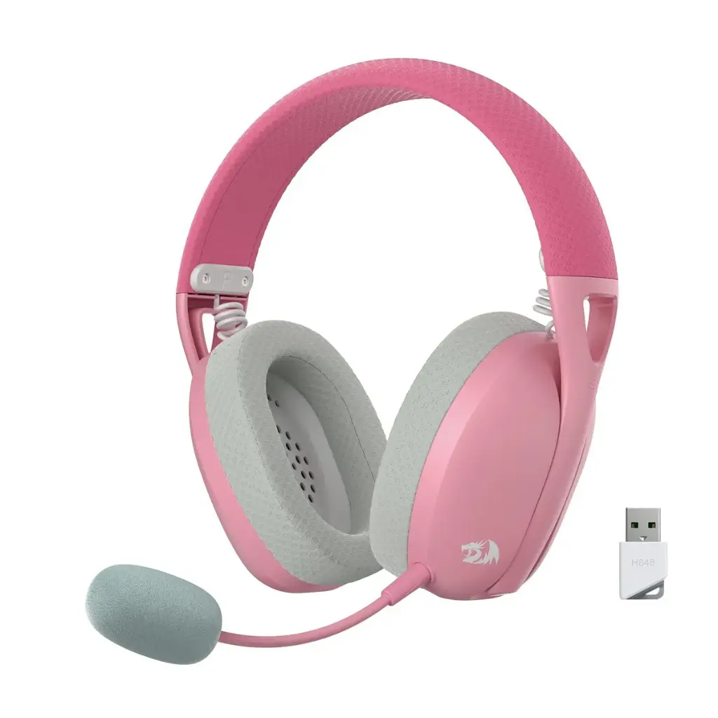 HEADSET GAMER REDRAGON IRE PRO ( H848PK ) WIRELESS | ULTRA-LIGHT | USB TYPE-C | PINK